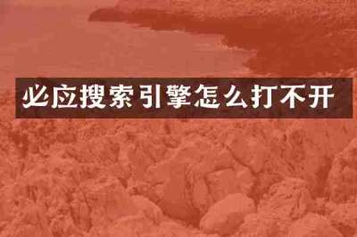 必应搜索引擎怎么打不开
