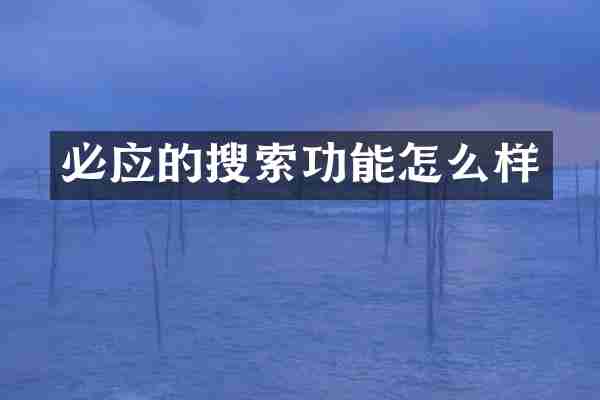 必应的搜索功能怎么样