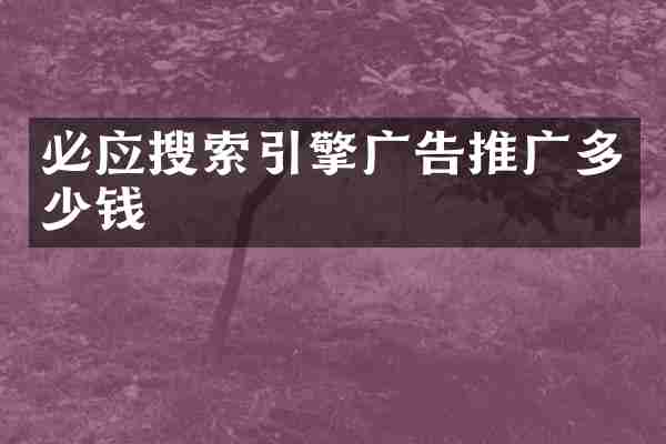 必应搜索引擎广告推广多少钱