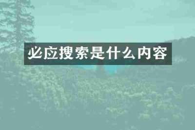 必应搜索是什么内容