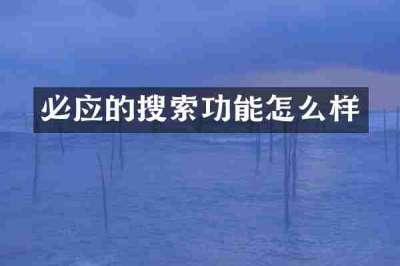 必应的搜索功能怎么样