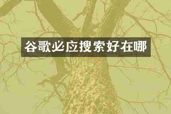谷歌必应搜索好在哪