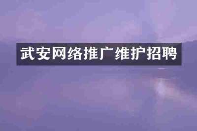 武安网络推广维护招聘