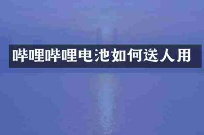 哔哩哔哩电池如何送人用