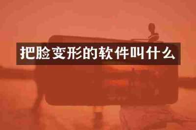 把脸变形的软件叫什么