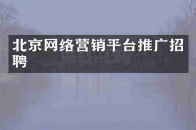 北京网络营销平台推广招聘