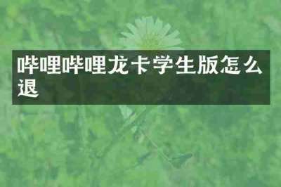 哔哩哔哩龙卡学生版怎么退