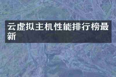 云虚拟主机性能排行榜最新