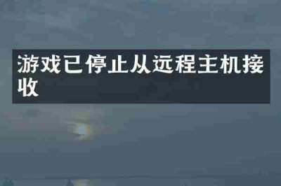 游戏已停止从远程主机接收