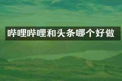 哔哩哔哩和头条哪个好做