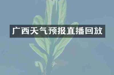 广西天气预报直播回放