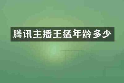 腾讯主播王猛年龄多少