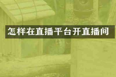 怎样在直播平台开直播间