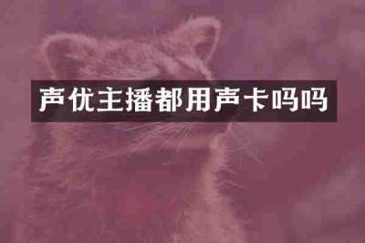 声优主播都用声卡吗吗