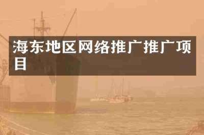 海东地区网络推广推广项目