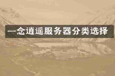 一念逍遥服务器分类选择