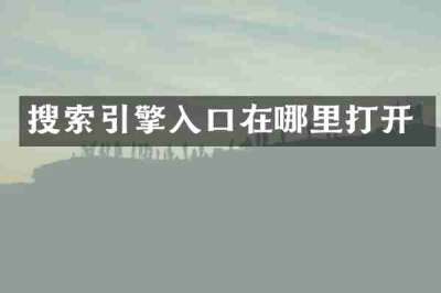 搜索引擎入口在哪里打开