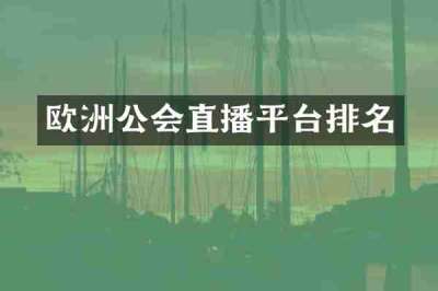 欧洲公会直播平台排名