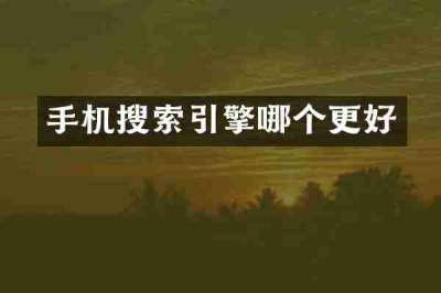 手机搜索引擎哪个更好
