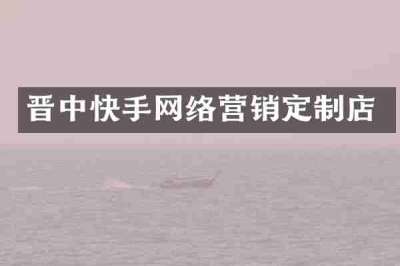 晋中快手网络营销定制店