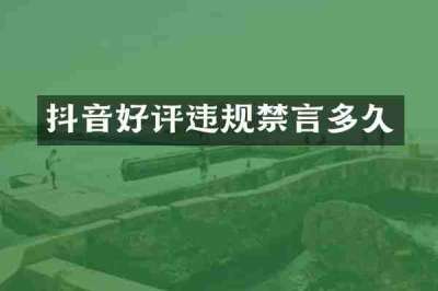 抖音好评违规禁言多久