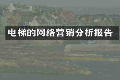 电梯的网络营销分析报告