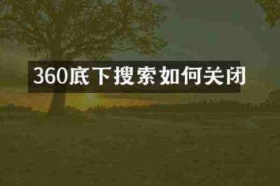 360底下搜索如何关闭