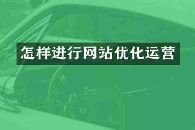 怎样进行网站优化运营