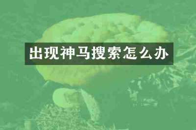 出现神马搜索怎么办