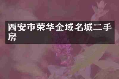 西安市荣华金域名城二手房