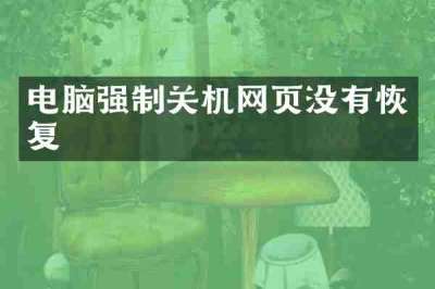 电脑强制关机网页没有恢复