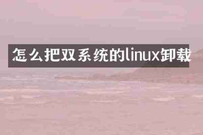 怎么把双系统的linux卸载