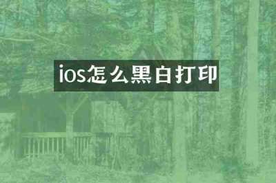 ios怎么黑白打印