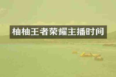 柚柚王者荣耀主播时间