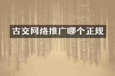 古交网络推广哪个正规