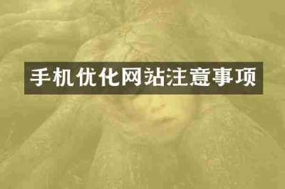 手机优化网站注意事项