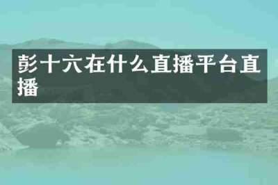 彭十六在什么直播平台直播