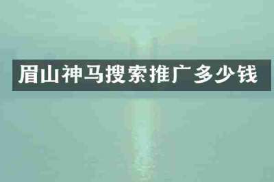 眉山神马搜索推广多少钱