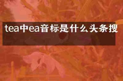 tea中ea音标是什么头条搜索