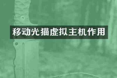 移动光猫虚拟主机作用