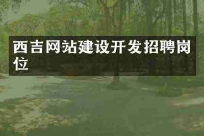 西吉网站建设开发招聘岗位