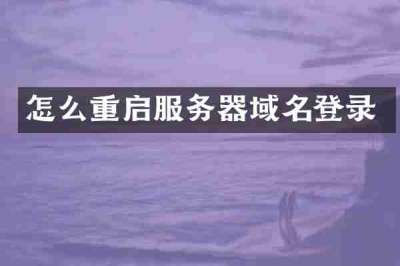 怎么重启服务器域名登录