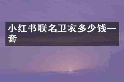 小红书联名卫衣多少钱一套