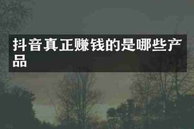 抖音真正赚钱的是哪些产品