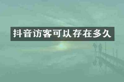 抖音访客可以存在多久