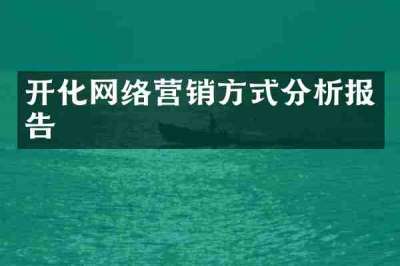开化网络营销方式分析报告