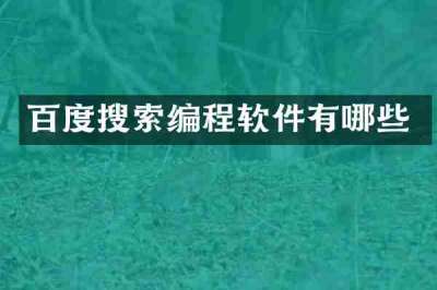 百度搜索编程软件有哪些
