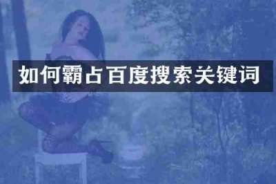如何霸占百度搜索关键词