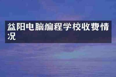 益阳电脑编程学校收费情况