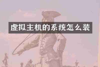 虚拟主机的系统怎么装